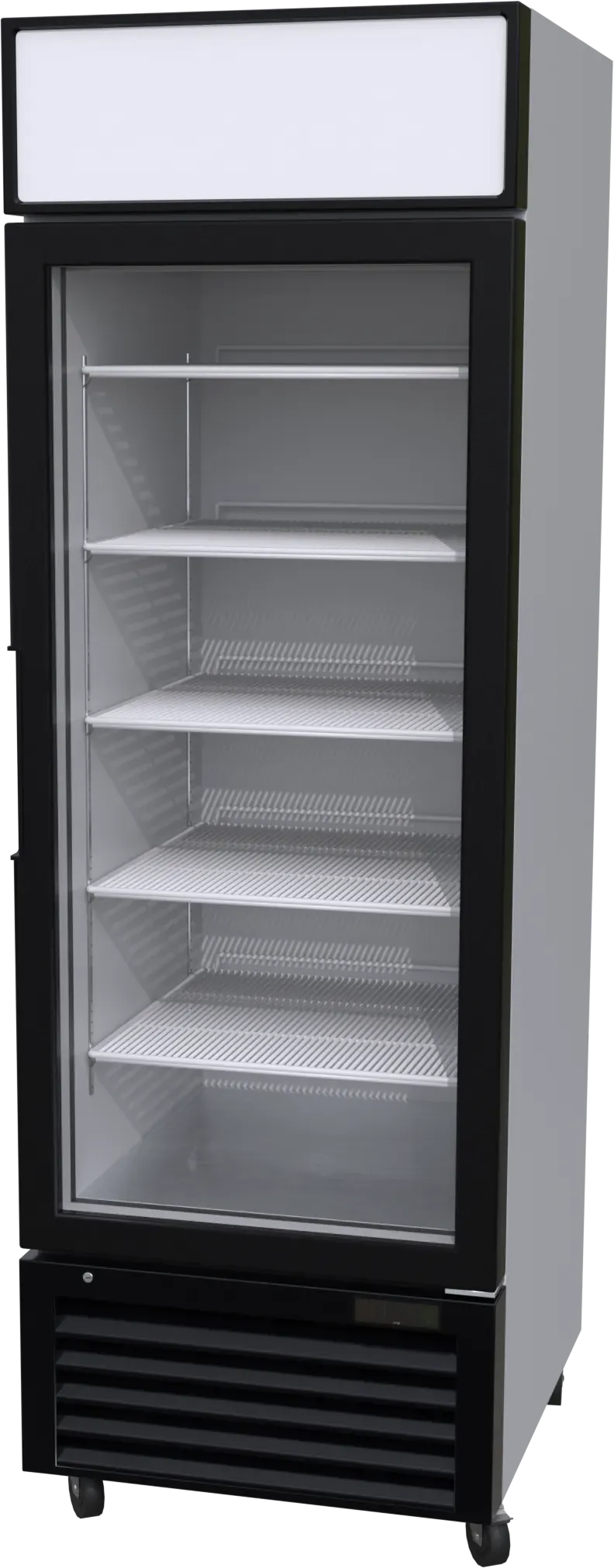 Single 590L glass-door ice display freezer